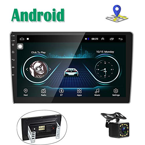 Android Autoradio GPS Navi 2 Din Lettore Stereo Camecho 10'' Touch Screen Bluetooth WIFI FM Ricevitore Mobile Mirror Link telefono con Dual USB + Telecamera posteriore