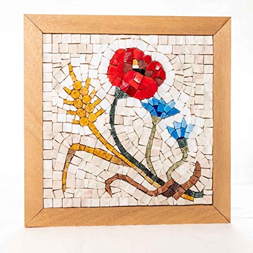 Mosaico Quattro Stagioni Estate - Kit quadro fai da te - 23x23 cm - tessere mosaico marmo/vetri di Murano - Idea regalo donna originale