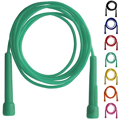 FARABI Corda per Saltare, con Manici in plastica e Corda in Nylon, per Esercizi ginnici e di Boxe, Colore: Verde