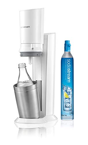 Sodastream Crystal Bianco, Gasatore d'Acqua Frizzante, Bottiglia in Vetro