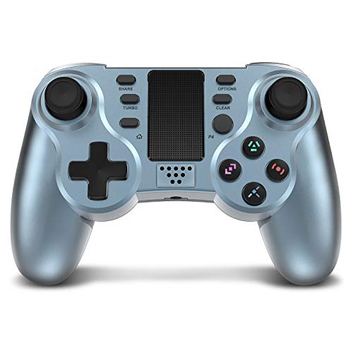 Controller per PS4 Wireless, Powerlead Gaming Controller Sixaxis Doppia Vibrazione Gamepad con led Colorati e Touchpad