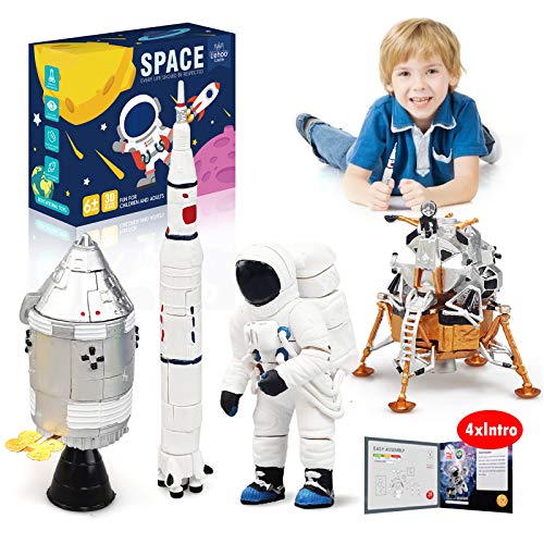 Lehoo Castle Costruzioni per Bambini per 5-8 Anni, STEM Space Shuttle Modellino, Giocattoli Educativi Compresi Space Toy Rocket Toys Space Capsule e Lunar Lander (Bianco)