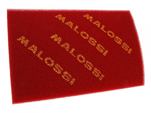 Malossi - Filtro dell'aria universale, in gommapiuma, doppio, misura: 200 x 300 mm, colore rosso