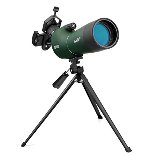 Svbony SV28 Cannocchiale 20-60x60 Prisma Bak4 Telscopio Spotting Scope Impermeabile Treppiedi Spotting Scope can Adattatore Telefonico per Birdwatching Campo Visio 40-20m/1000m