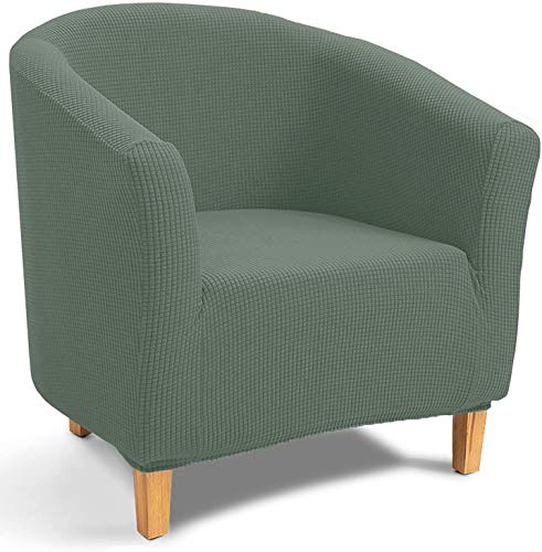 TIANSHU Poltrona da Cocktail Chesterfield Fodere coprisedia, Elasticizzato Jacquard Antiscivolo 1-Pezzo Fodere coprisedia Tub Chair Copridivano(Copertura della Sedia della Vasca,Verde)