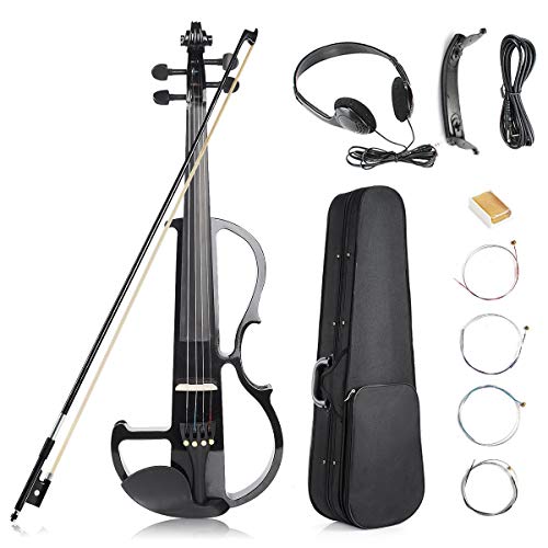 Electtrica/Silenzioso Violino, 4/4 Full size Legno D'acero Violino Kit, Nero
