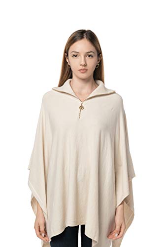 Finery Poncho Scialle Maglione Donna E Maglieria Elasticizzata per Inverno (Beige)