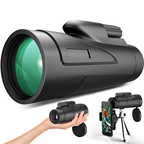 Gafild Telescopio monoculare, 12x50 hd monocular telescope professionale potente canocchiale monoculare per bird watching, caccia, campeggio, escursionismo, viaggi con adattatore e treppiede