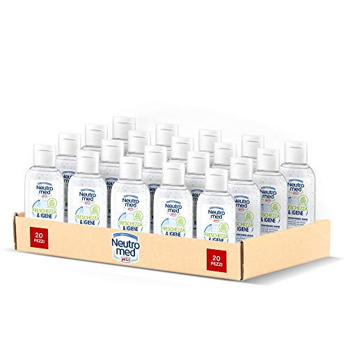 Neutromed Gel Igienizzante Mani Freschezza & Igiene, Gel Disinfettante Antibatterico, 20 pezzi x 50 ml