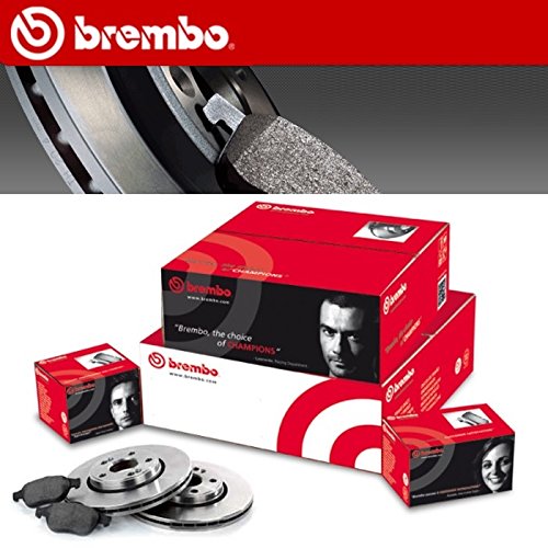 KIT DISCHI + PASTIGLIE ANTERIORI E KIT DISCHI + PASTIGLIE POSTERIORI ORIGINALI BREMBO 4 DISCHI E 8 PASTIGLIE (09.7012.14 + P85072 E 08.7165.14 + P85020)