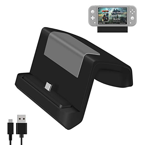 Dock di Ricarica per Nintendo Switch, Dock di Ricarica per Nintendo Switch Lite, Shumeifang Dock per Ricarica compattoportatile per switch , porta di ingressoalimentazione USB C - Nero