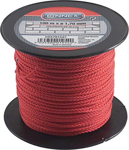 Connex COX781547 - Filo da muratore, bobina da 100 m, ø 1,7 mm,Max 60 kg  , rosso