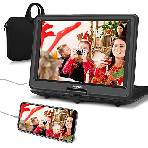 NAVISKAUTO lettore dvd portatile da 16 pollici per bambini,con bosra, autonomia da 5 ore,supporta HDMI/USB/TF/AV IN/AV OUT/region free