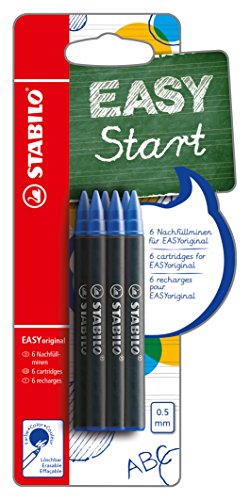 Stabilo Easyoriginal T10 - Cartucce medie con inchiostro blu cancellabile, 6 pezzi