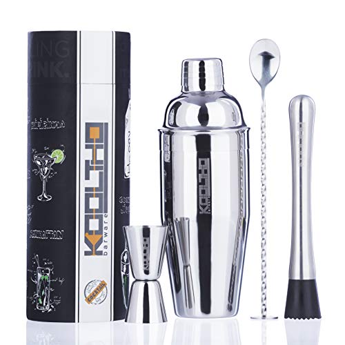 Kit Cocktail Barman Professionale Completo, Idee Regalo Natale Donna Uomo Confezione Personalizzabile Originale, Set Shaker Cocktails Manhattan Accessori Aperitivo Acciaio