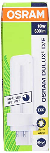 Osram Dulux D/E 10 W/830 Lampada fluorescente compatta, 4 PIN, Bianco caldo