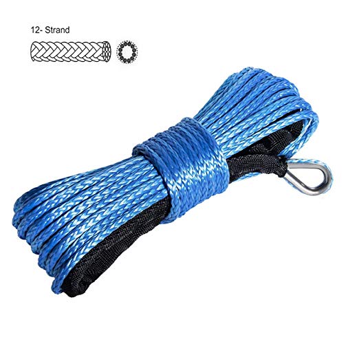 DEDC 1 pz Cavo Verricello Cavo Argano Sintetico con Guaina per ATV Argano ATV UTV SUV Camion Barca Ramsey Prolunga in Nylon per Argano Blu