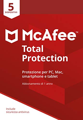 McAfee Total Protection 2019 | 5 Dispositivi | Abbonamento di 1 anno | PC/Mac/Smartphone/Tablet | Codice di attivazione via posta