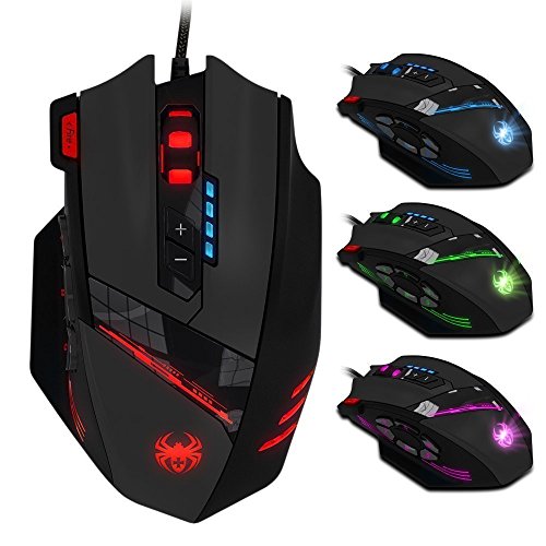 ZELOTES Mouse Programmabile da Gioco con 12 Pulsanti,4000DPI Mouse Gaming per Gamer