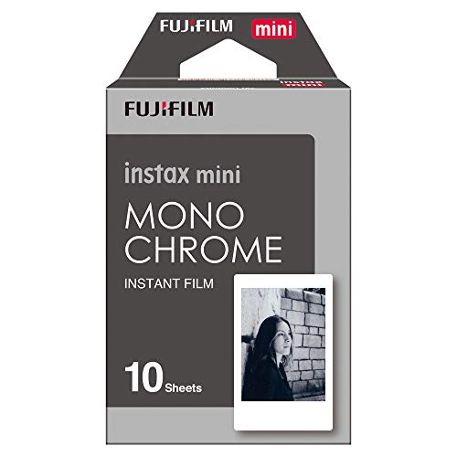 Fujifilm 16531958 Instax Mini Pellicola Istantanea Monochrome, 10 Pose, Bianco