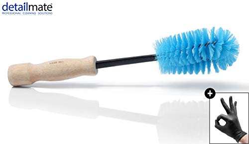 detailmate Set di spazzole professionali ValetPRO – appositamente progettate per la pulizia interna del cerchione + 2 guanti di protezione in nitrile dettagliati.