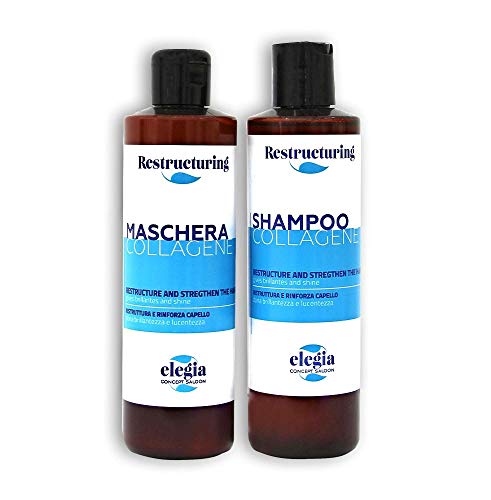 Shampoo e Balsamo Collagene, Acido Ialuronico e Keratina - Botox Capelli -Infoltimento Capelli - Made In Italy - 250ml