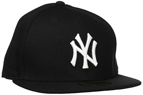 New Era MLB Basic NY Yankees 59Fifty Fitted - Cappello con visiera, Nero (Black/White), 6 3/4