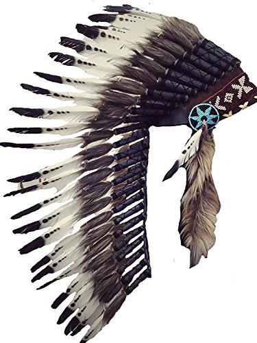 KARMABCN Medium Feather Headdress (Pelliccia Marrone)