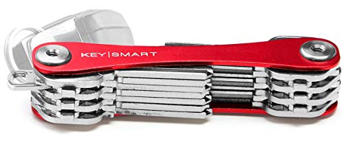 KeySmart - Portachiavi e organizzatore di chiavi compatto (max. 22 chiavi, Rossa)