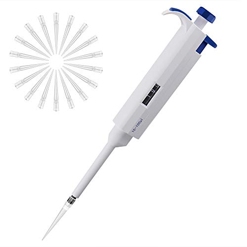 Four E'S Scientific 10-100ul Pipettes à simple canal + 30 embouts, variable Pipette autoclavable