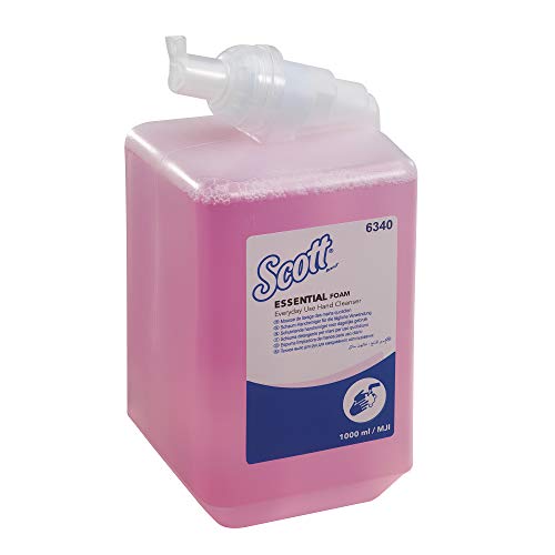 Scott Essential 6340 Detergente per Mani per Uso Quotidiano in Schiuma, 1 x 1 litro, Colore Rosso