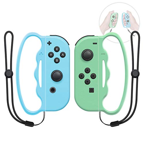 MENEEA Grip da Boxe per Nintendo Switch Joy-con Fitness Boxing Game, Fit Boxing Clasp Accessori Maniglia per Adulti e Bambini, 2 Confezioni (Verde Chiaro e Blu)
