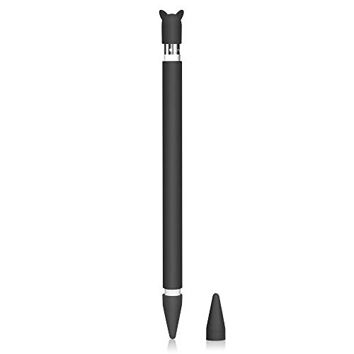 Hydream Custodia in Silicone per Apple Pencil Premium Case Accessorio Grip Holder Supporto Cover Protettiva con Tappo Connettore Ricarica e 2 Punte Copertura per iPad PRO 9.7/10.5/12.9 Pen (Nero)