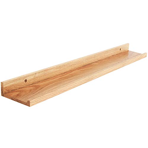 IBUYKE Legno Massiccio Mensola da Muro, Scaffali di Esposizione Creativi a Forma di U per Soggiorno, Ufficio, Camera da Letto, Bagno, Cucina, Colore del Legno RF-GB545