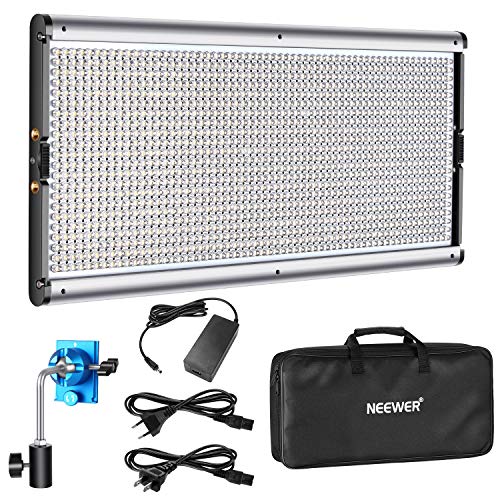 Neewer Pannello Luce LED Dimmerabile con Guscio in Metallo, 1320 Bulbi LED da 3200-5600K, Alimentazione via DC Adattatore o Batteria per Ritratti Foto di Prodotti Video Riprese (Batteria NON Inclusa)