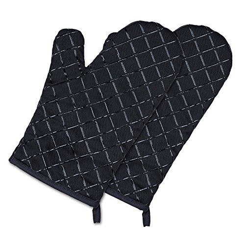 yokamira Guanti da Forno, Guanti da Forno Antiscivolo Professional, Guanti da Forno Antiscivolo, Guanti Resistenti al Calore, Guanti da Cucina per Cucina, BBQ Barbecue, Grill, 1 Coppia, Nero