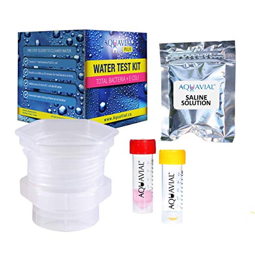 AquaVial Plus KIT Test Acqua Presenza Batteri + E. Coli | Include 1 Test Analisi Batteriologica Salmonella/Klebsiella/Legionella + 1 Test Analisi Escherichia Coli e Coliformi | 1 Confezione