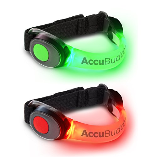 AccuBuddy Braccialetto a LED – 2 Braccialetti Luminosi per la Corsa e Come Luce di Sicurezza per Tutti i Tipi di Sport all'aperto