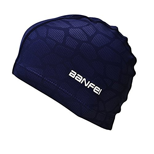 SHESHY Uomini Impermeabile a Prova di umidità Formato Adulto Cappello Nuoto Flessibile Cuffia da Nuoto Cotton Fiber (Blu)