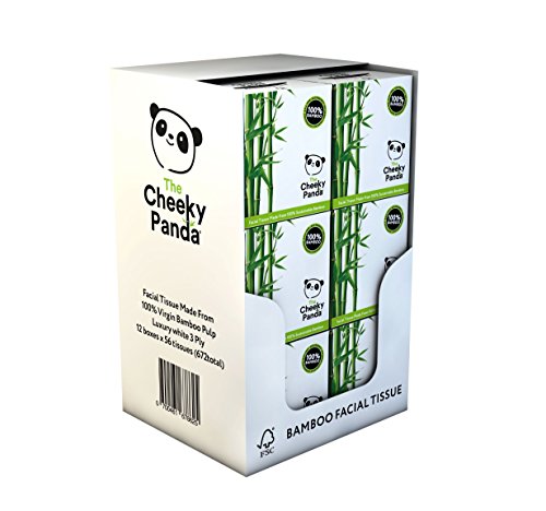 The Cheeky panda 100% bambù salviette, confezione da 12, totale 672 tessuti