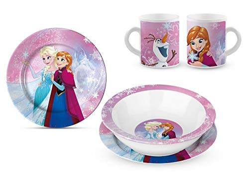 Star Licensing Set Pappa in Ceramica - Piatti e Tazza Disney Frozen - Elsa e Anna
