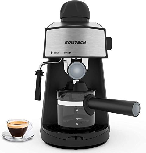 SOWTECH Macchina per Caffè Espresso e Montalatte Acciaio Inossidabile Coffee Maker, Espresso, Cappuccino e Latte Machiato