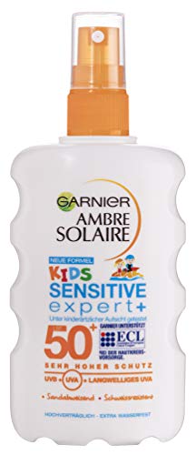 Garnier Ambre Solaire, Spray Solare per Bambini Sensitive Expert Plus, Spf 50+, 1 Pezzo (1x200 ml) [Versione tedesca]