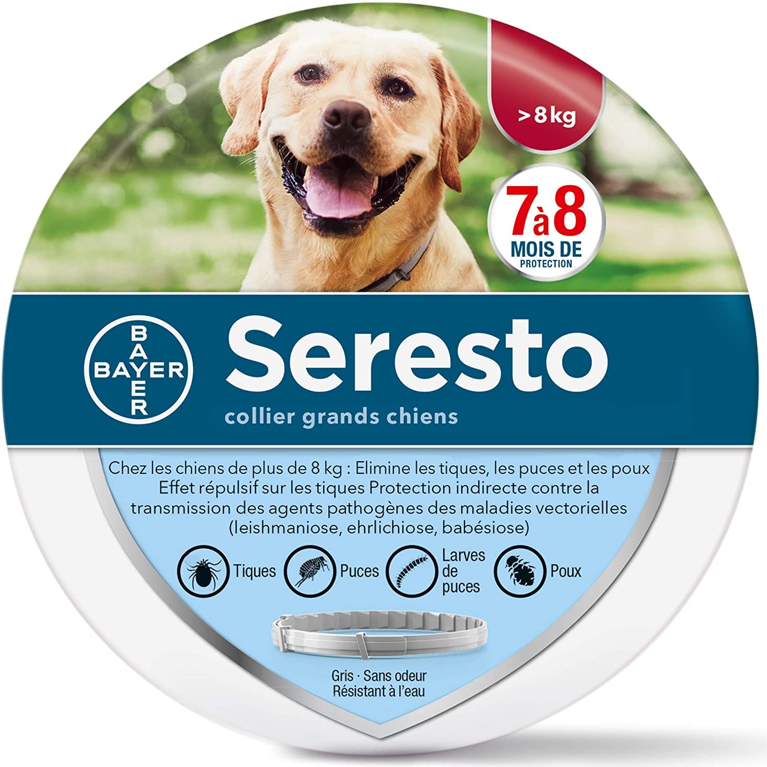 Seresto Bayer Collare Antiparassitario per Cani di Grandi Dimensioni