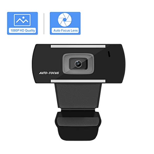 JideTech Webcam Autofocus 1080P con Microfono, Fotocamera per Laptop Desktop USB, Webcam per videochiamate Plug And Play per Web Conference, MSN e Skype