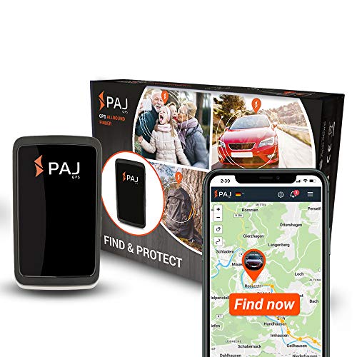 PAJ GPS Allround Finder GPS Tracker con circa 20 giorni di durata della batteria (60 giorni in modalità standby) posizione in tempo reale. Adatto per veicoli e persone (Versione 2020)