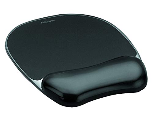 Fellowes Tappetino mouse con poggiapolso in gel Crystals, nero