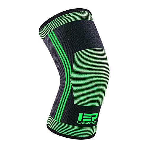 Lepfun Ginocchiera Ginocchio di Compressione di Sostegno del Manicotto per Running, Jogging, Sport, Joint Sollievo dal Dolore, Artrite e Lesioni Recupero-Wrap Singolo (Small, W8000)