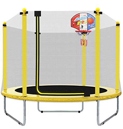 LANGXUN 5FT Trampolino da Interno/Esterno (150 cm) | per Bambini/Bambini Migliori Regali di Compleanno Strumenti per Esercizi (φ150*120)