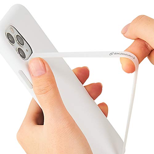 Sinjimoru - Cinturino Elastico in Silicone per Telefono, Sottile, per iPhone, Cinturino Sicuro Come Supporto per Telefono Cellulare, Sinji Loop - Bianco